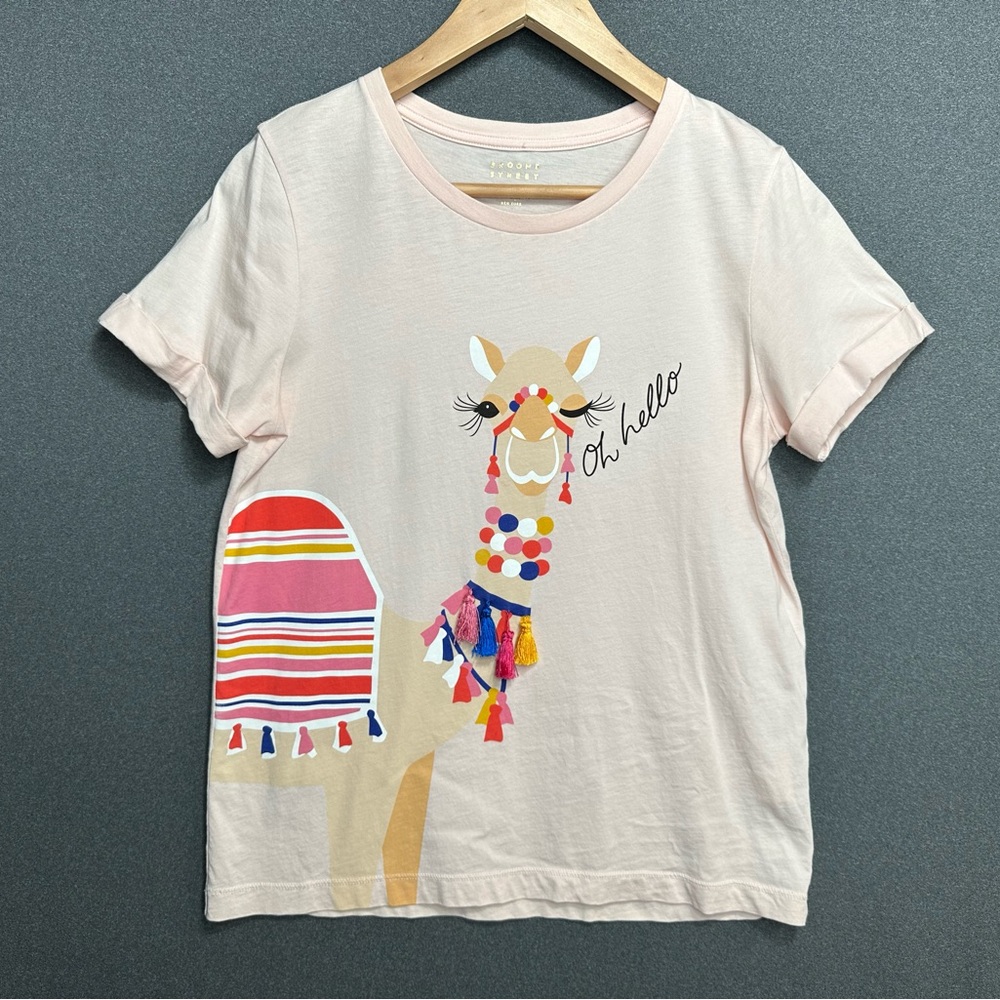 Kate Spade Oh hello camel tee